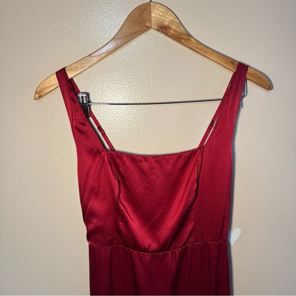 Reformation Solay Red Silk Midi Dress Size 2 - Picture 6 of 12